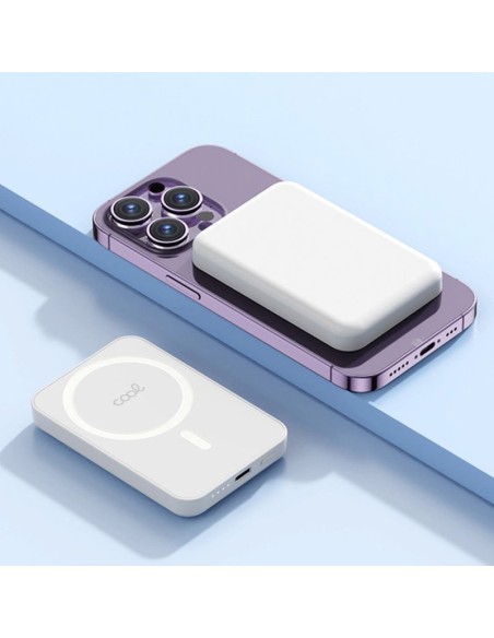 Batería externa universal Power Bank 10.000 mAh magnética COOL blanca