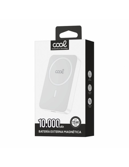 Batería externa universal Power Bank 10.000 mAh magnética COOL blanca