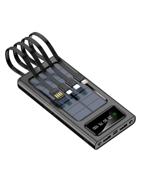 Batería externa universal Power Bank 10.000 mAh + Panel solar COOL (4 conexiones)