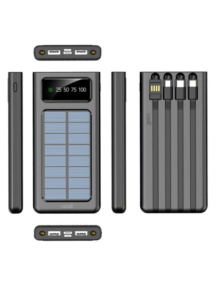 Batería externa universal Power Bank 10.000 mAh + Panel solar COOL (4 conexiones)