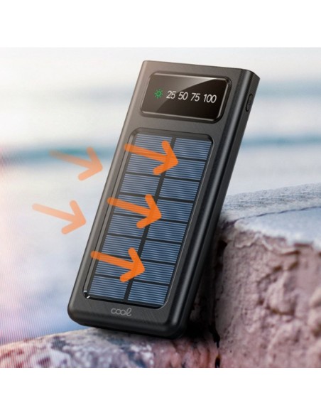 Batería externa universal Power Bank 10.000 mAh + Panel solar COOL (4 conexiones)