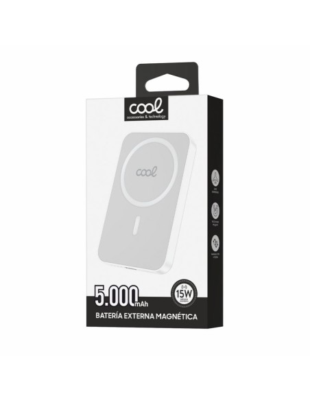 Batería externa universal magnética Power Bank Qi 5000 mAh COOL blanca