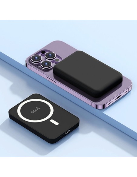 Batería externa universal magnética Power Bank Qi 5000 mAh COOL negra