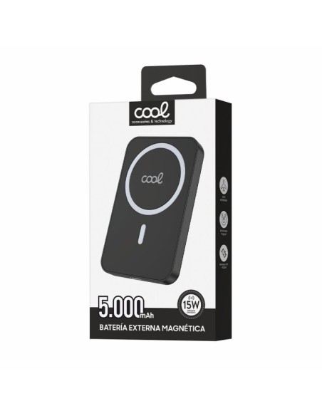 Batería externa universal magnética Power Bank Qi 5000 mAh COOL negra