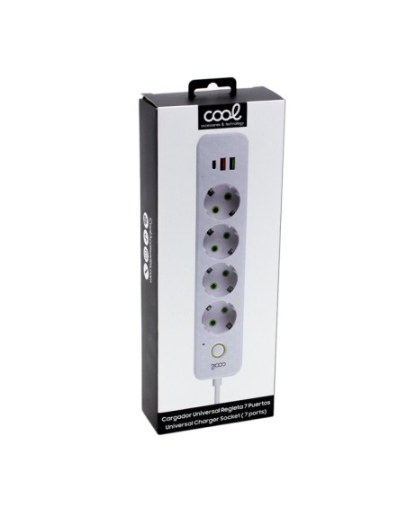 Cargador universal multipuerto COOL (Regleta 7 puertos) blanco