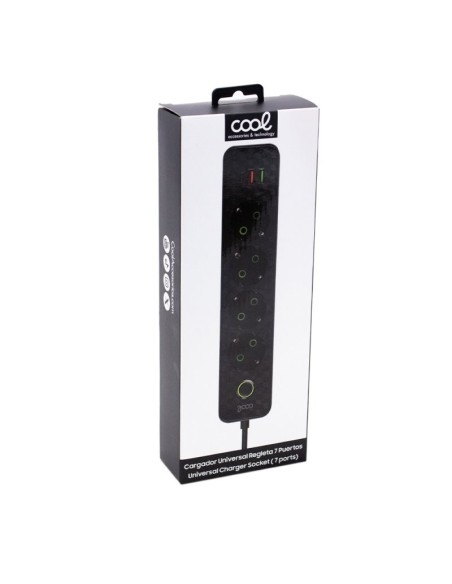 Cargador universal multipuerto COOL (Regleta 7 puertos) negro