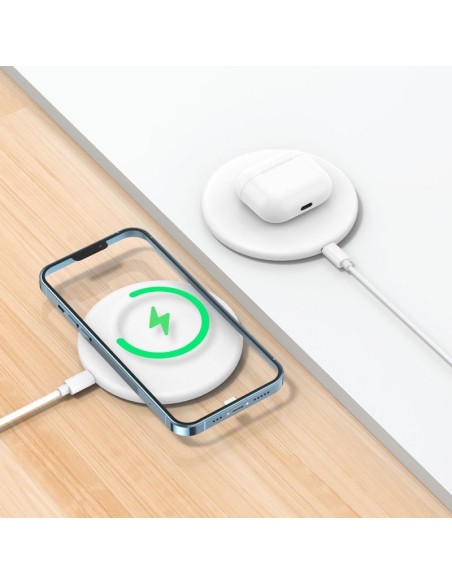 Dock base cargador smartphones inalámbrico Qi universal COOL blanco