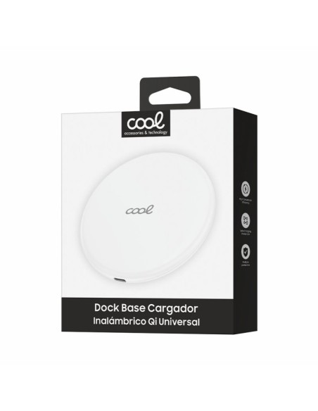 Dock base cargador smartphones inalámbrico Qi universal COOL blanco
