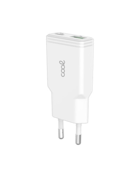 Cargador red universal Fast Charger (PD) tipo C / USB Dual COOL plano (30W) blanco