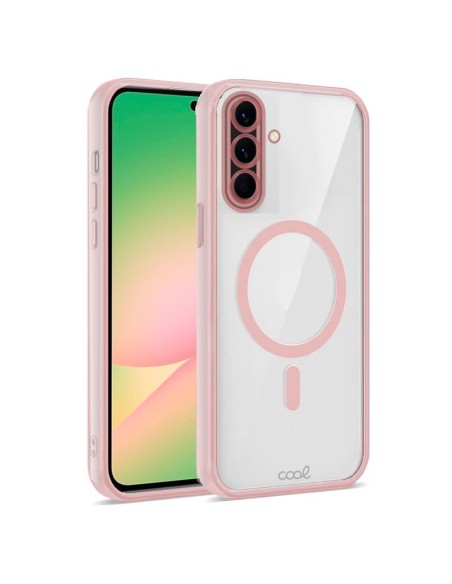 Carcasa TPU transparente Samsung A566 Galaxy A56 5G magnética borde rosa