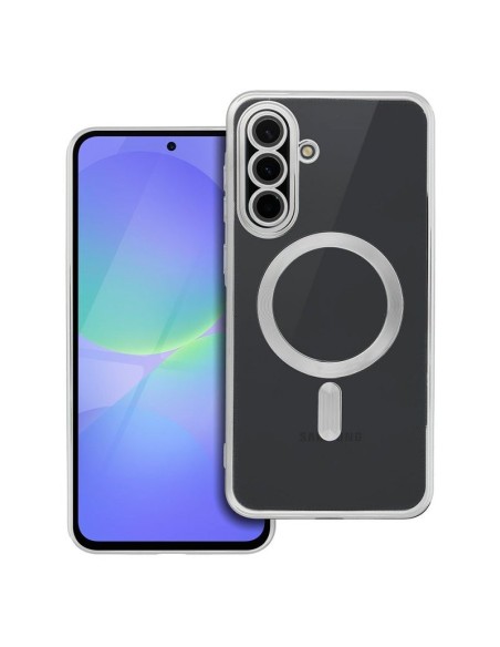 Carcasa TPU transparente Samsung S721 Galaxy S24 FE magnética borde plata