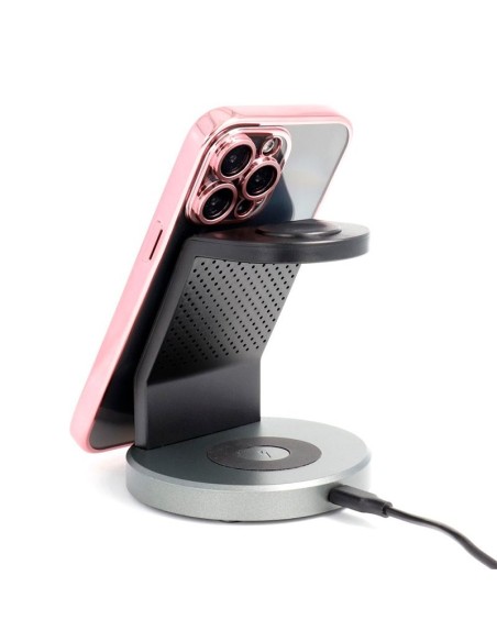 Carcasa TPU transparente iPhone 17 magnética borde rosa