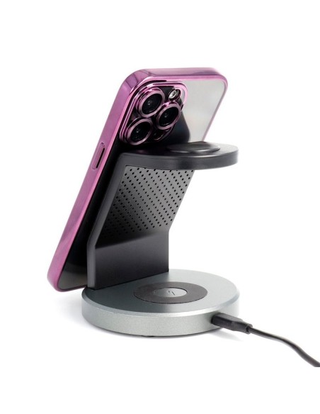 Carcasa TPU transparente iPhone 17 magnética borde violeta