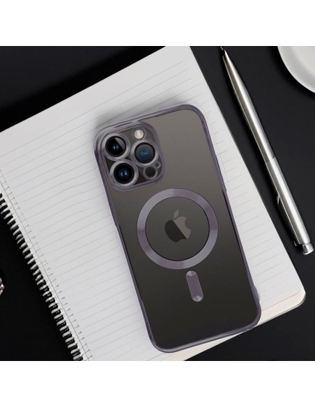 Carcasa TPU transparente iPhone Air magnética borde negro