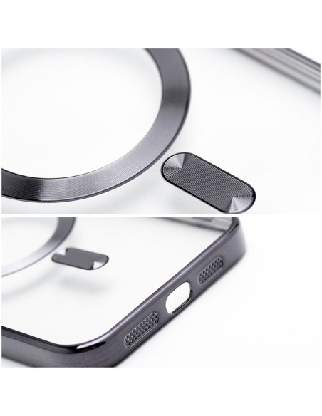 Carcasa TPU transparente iPhone Air magnética borde negro