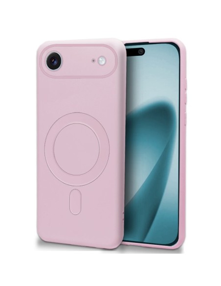 Carcasa TPU transparente iPhone Air magnética cama tela rosa