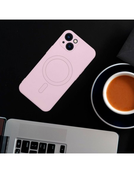 Carcasa TPU transparente iPhone Air magnética cama tela rosa