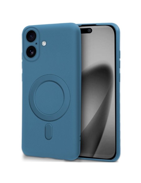 Carcasa TPU magnética iPhone 17 cama tela azul