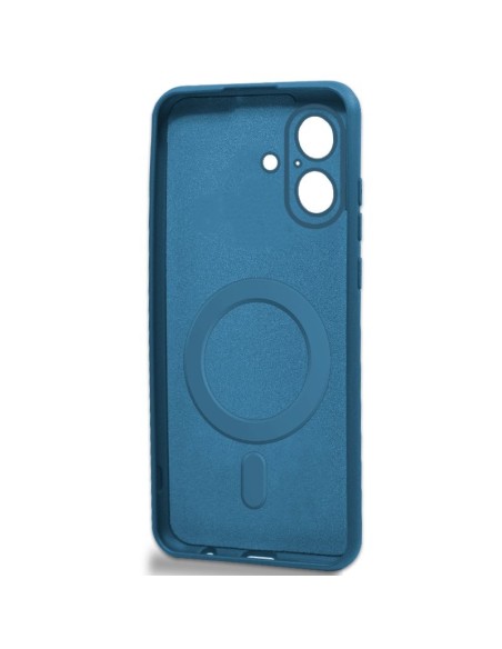 Carcasa TPU magnética iPhone 17 cama tela azul
