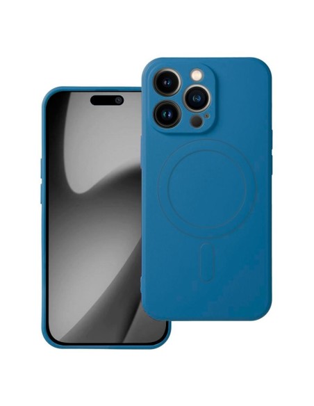 Carcasa TPU magnética iPhone 17 cama tela azul