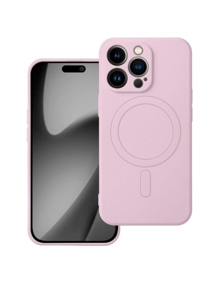 Carcasa TPU magnética iPhone 17 cama tela rosa