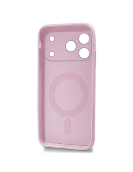Carcasa TPU magnética iPhone 17 Pro cama tela rosa