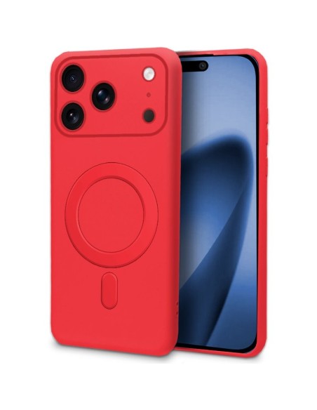 Carcasa TPU magnética iPhone 17 Pro Max cama tela roja