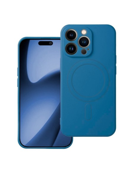 Carcasa TPU magnética iPhone 17 Pro Max cama tela azul