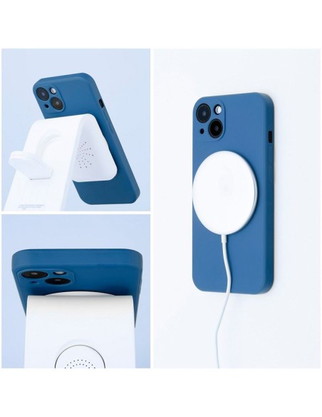 Carcasa TPU magnética iPhone 17 Pro Max cama tela azul