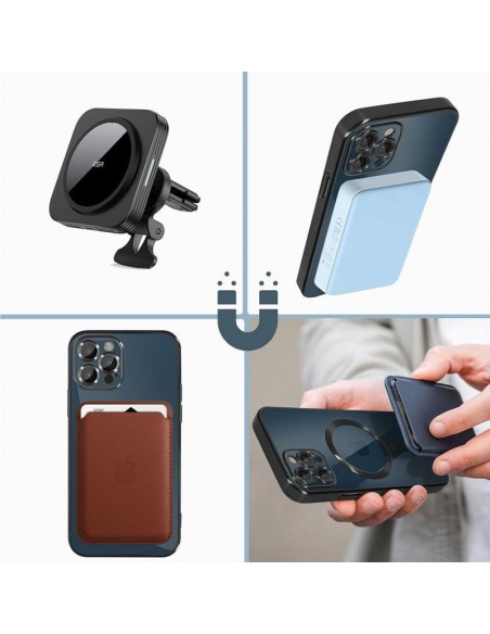 Carcasa TPU transparente Samsung S731 Galaxy S25 FE magnética borde negro