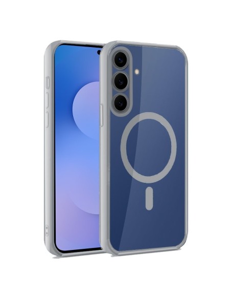 Carcasa TPU transparente Samsung S731 Galaxy S25 FE magnética borde plata