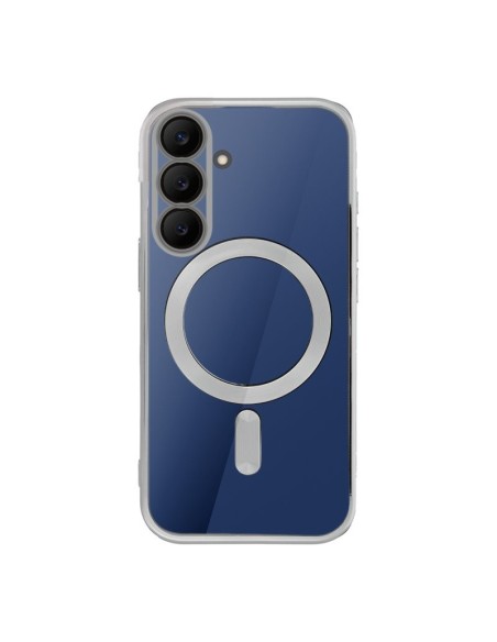 Carcasa TPU transparente Samsung S731 Galaxy S25 FE magnética borde plata