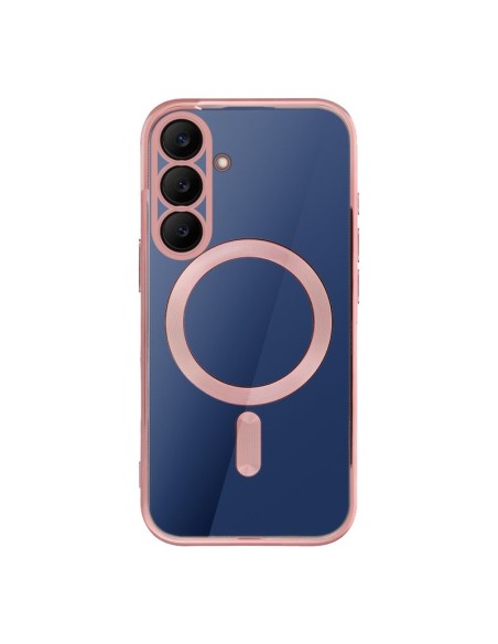 Carcasa TPU transparente Samsung S731 Galaxy S25 FE magnética borde rosa