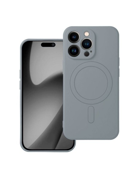Carcasa TPU magnética iPhone 17 cama tela gris
