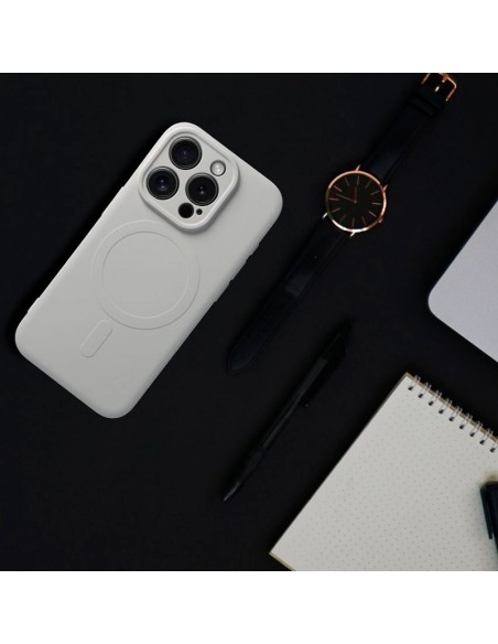 Carcasa TPU transparente iPhone Air magnética cama tela gris