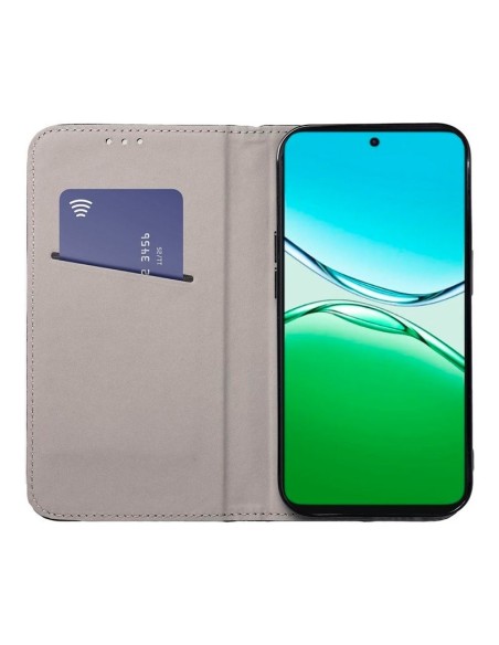 Funda libro soporte TPU Oppo A5 Pro / A5 Pro 5G roja burdeos