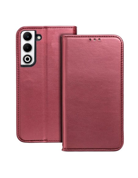 Funda libro soporte TPU Oppo A5 4G / A5 5G roja burdeos