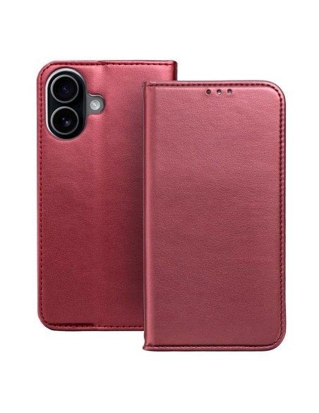Funda libro soporte TPU iPhone 17 roja burdeos