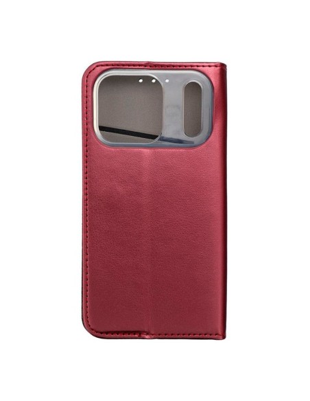 Funda libro soporte TPU iPhone 17 Pro Max roja burdeos