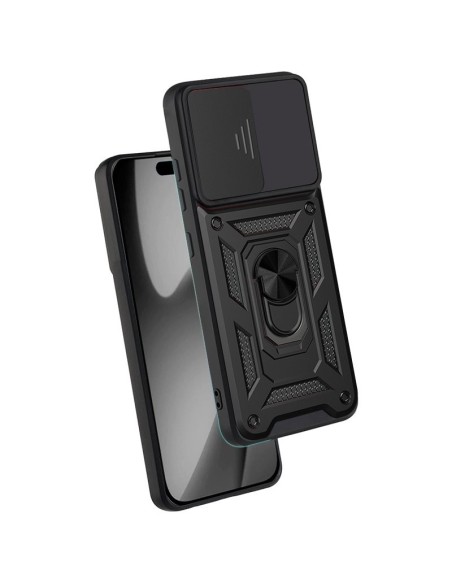 Carcasa TPU reforzada iPhone 17 anilla negra