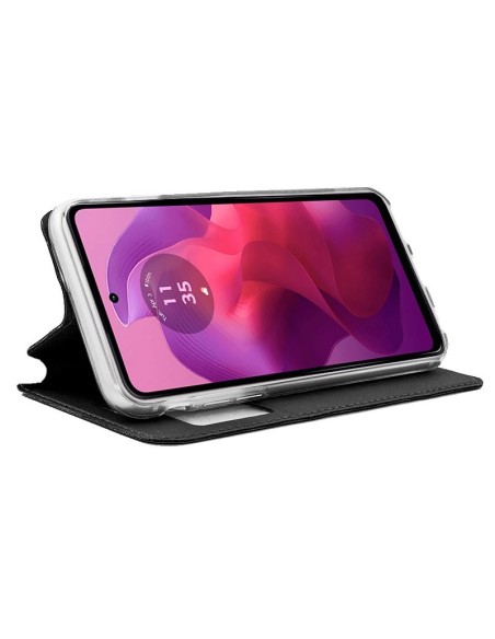 Funda libro soporte TPU Motorola Moto G04 / G24 negra