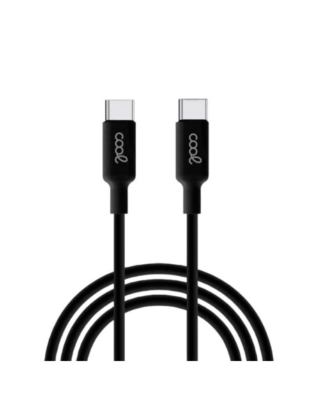 Cable USB COOL compatible universal tipo C a tipo C (1 metro) negro 3 Amp