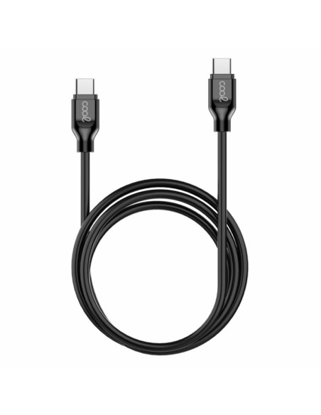 Cable USB COOL compatible universal tipo C a tipo C (1 metro) negro 3 Amp