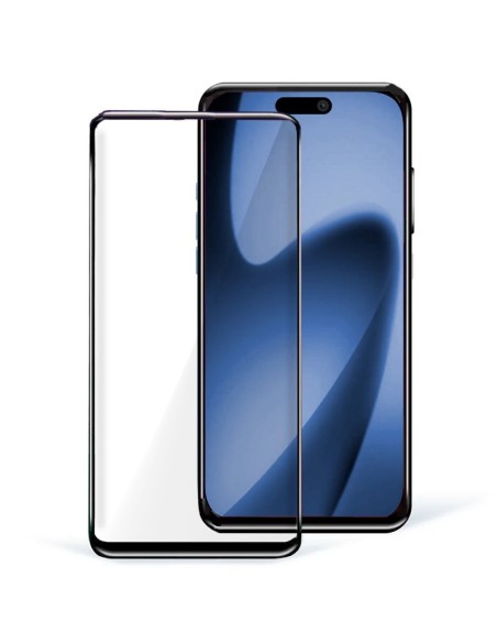 Protector pantalla vidrio templado iPhone 17 Pro Max negro (Pegado total 3D)