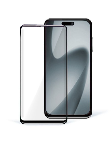 Protector pantalla vidrio templado iPhone 17 Pro negro (Pegado total 3D)