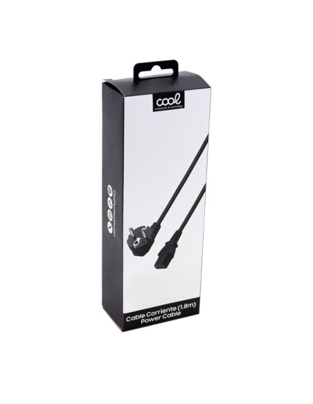 Cable red acodado universal alimentación corriente (1,8 metros) angular COOL