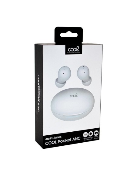 Auriculares Bluetooth estéreo Earbuds ANC COOL Pocket blancos