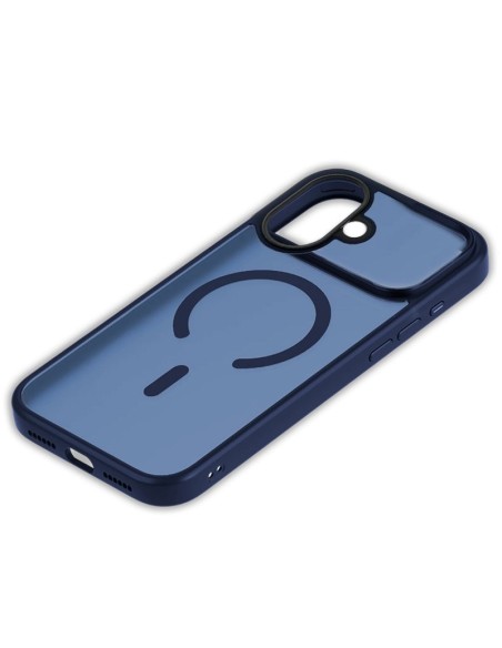 Carcasa magnética TPU iPhone 17 translúcida azul marino