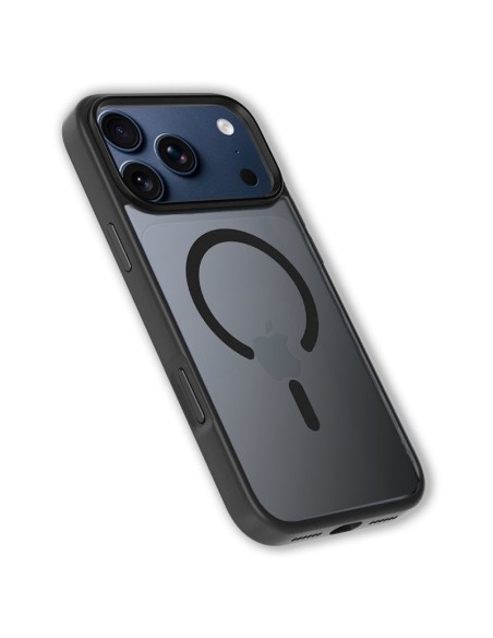 Carcasa magnética TPU iPhone 17 Pro Max translúcida negra