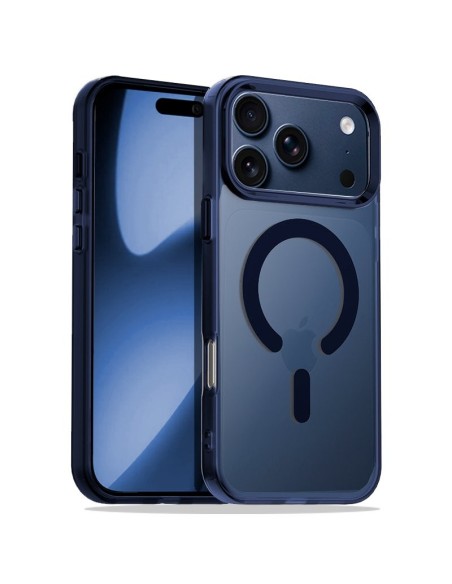 Carcasa magnética TPU iPhone 17 Pro Max translúcida azul marino